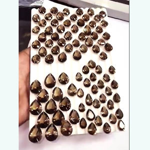 คุณภาพสูง275ชิ้นผลึกควอตซ์ธรรมชาติ10มม.-22มม. ลูกแพร์ล้านล้านล้านด้าน LAZER Facet อัญมณีสีน้ำตาล3090cts ตัดหลวม - Product Image 3