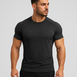 Camiseta Deportiva de Verano de Poliéster de Primera Calidad, para Gimnasio, Fitness, Entrenamiento, Transpirable, Cuello Redondo, Manga Corta, Ajustada - Product Image 3