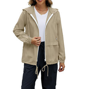 Combinaisons de pluie respirantes pour femmes en plein air imperméable à capuche col couleur unie combinaison de pluie pour les femmes - Product Image 5