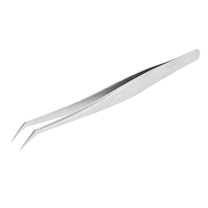 Pinzas de pestañas de acero inoxidable, pinzas de extensión de pestañas de acero inoxidable de precisión maestra para aplicaciones de pestañas exquisitas - Product Image 1