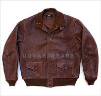 Blouson aviateur A-1 en cuir d'agneau véritable pour homme, style décontracté, effet vieilli, pilote de l'Air Force, vintage, hiver, OEM, écologique