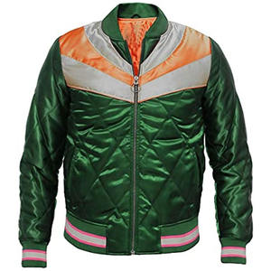 Chaqueta de satén de béisbol bordada personalizada 100% poliéster Chaquetas universitarias de satén de béisbol de satén personalizadas para hombres - Product Image 1