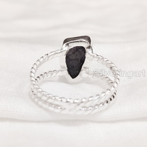 เครื่องประดับหินหยาบแหวนผู้หญิงพลอย tanzanite ธรรมชาติ December birthstone Twist Twist Double band PARTY 925แหวนเงินสเตอร์ลิง - Product Image 5