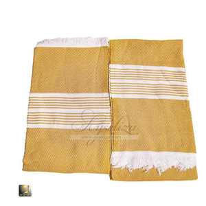 Toalla de playa de Hammam de algodón Natural, ligera, de secado rápido, acabado suave, tejido plano, tela duradera agradable a la piel, esencial de verano - Product Image 5