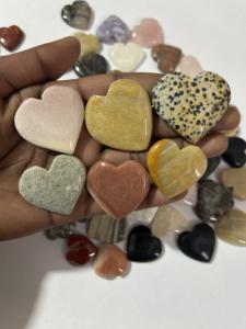 Pierre précieuse sculptée en forme de cœur naturel de qualité AAA, couleurs mélangées, pierre d'amour en vrac pour la fabrication de bijoux, - Product Image 5