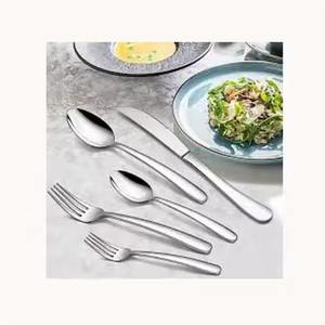 Juego de cubiertos de acero inoxidable niquelado Servidor de sopa y arroz Mango martillado de hueso Cubiertos de metal pulido con espejo - Product Image 2