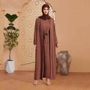 ชุดอาบายะห์มุสลิมผ้าไหมซาตินสั่งทำพิเศษ ป้องกันรอยยับ งานแฮนด์เมด สำหรับผู้หญิงไซส์เล็ก แรงบันดาลใจจากการละหมาด ผลิตในตุรกี ดูไบ แต่งระบาย - Product Image 4