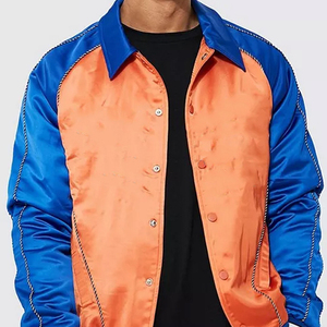 Chaqueta bomber transpirable personalizada para hombre 2025, venta al por mayor, chaqueta bomber de satén de poliéster de manga larga - Product Image 5
