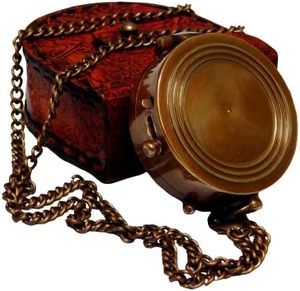 <b>Antique</b> Brass Pocket <b>Compass</b> Leather Case Novelty Gifts Directional Tool for Hiking Trekking Camping Featuring Pointer gift - Product Image 6