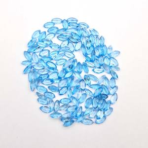 4x8มม. พลอยสวิสสีฟ้าโทแพซตัดหลวมสำหรับเครื่องประดับจี้ทำหินบุษราคัมสีฟ้า - Product Image 1