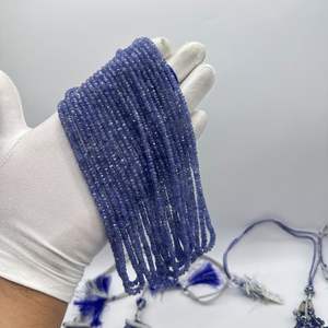 Perles de Tanzanite Naturelle Facettées Rondelles de Haute Qualité, Pierres Précieuses Bleues pour la Fabrication de Bijoux - Product Image 2