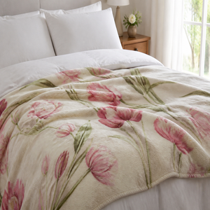 Custom Printed Throw <b>Blanket</b> <b>Personalized</b> Tulip Floral Gift Sublimation Flannel Fleece Polyester - Product Image 1