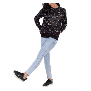 Jersey con logotipo personalizado para mujer, sudadera de manga larga para mujer, Top corto de entrenamiento en blanco, sudaderas por sublimación para mujer - Product Image 5
