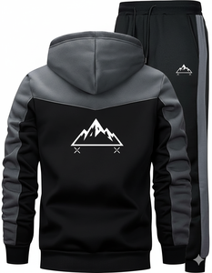 Conjuntos Deportivos de Invierno para Hombre, Corte Regular, con Capucha, Color Sólido |   Color del Logotipo Personalizado |   Forro de Felpa 100% Algodón |   Transpirable y Antibacteriano - Product Image 2