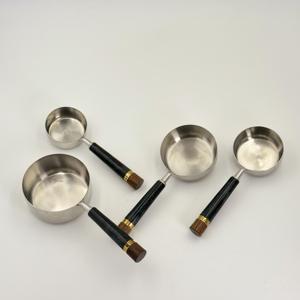 Cuillère à café en acier inoxydable de haute qualité, manche en résine noire, outils de cuisine écologiques, cuillères à mesurer pour la maison - Product Image 2