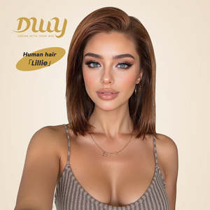 Lillie H-DWY Women's 13*6 Natural Textured HD for Lace Frontal <b>Wig</b> Pre-Plucked 13 Inches Human Hair <b>Bob</b> Invisible Frontal <b>Wig</b> - Product Image 1