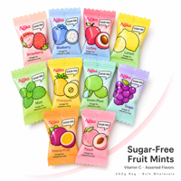 Halal Certified Sugar-Free VC Mint Candy Fruity Assorted Flavor Individually Wrapped Bulk Wholesale China Manufacturer
