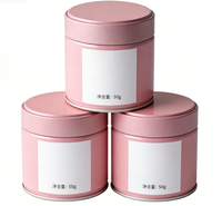 Petite boîte de conserve en fer blanc de qualité alimentaire 60*60 mm 60*68 mm, boîte d'emballage, bouchon à vis soudé, logo personnalisé accepté, 30g 50g Matcha