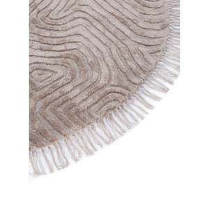 Cera Ivory Hand Tufted Wool & Viscose <b>Rug</b> Geometric Pattern TAQ-4404 for Home Use - Product Image 4