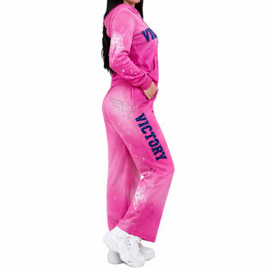 ชุดฮู้ดดี้สไตล์วินเทจแบบซิปเต็มตัว ผ้าหนา 500 กรัม ลุคสตรีทแวร์ ล้างสีแบบแอซิดวอช พร้อมกางเกงจ็อกเกอร์เข้าชุด - Product Image 3