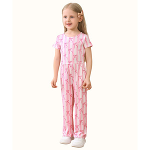Tenues en bambou pour filles d'âge préscolaire, tissu jersey tricoté respirant - Product Image 5