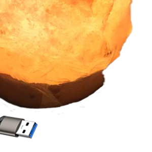 USB Himalayan Salt Lamp Pink Rock Crystal Lamp Wooden Base Night Light For Bedroom Home Decoration - Product Image 2