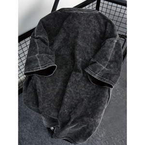 T-shirt surdimensionné rétro pour homme en coton 100% lourd, impression DTF, lavage à l'acide, vintage, personnalisé - Product Image 5