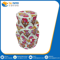 Boîte cadeau en papier de carton fleur ronde en relief artisanat à la main grand petit emballage de créateur boîte cadeau en papier ronde avec couvercle