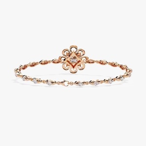 Bracelet tennis minimaliste en or et diamant taillé princesse Bracelet empilable Moissanite Cadeau d'anniversaire romantique pour femme - Product Image 3