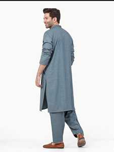 Shalwar Kameez pour hommes élégants en tissu de qualité supérieure de couleur unie classique pour une tenue pakistanaise décontractée shalwar kameez - Product Image 6