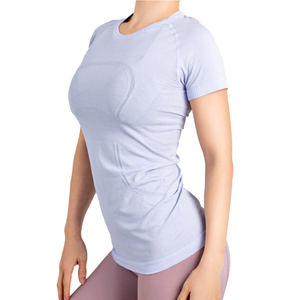 Venta caliente de las mujeres de manga corta Camiseta deportiva de algodón con logotipo personalizado de las mujeres al por mayor Jersey en blanco con patrón sólido - Product Image 2