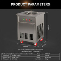 Gefrituurde IJsrolmachine 220V/110V Commerciële Enkelvoudige Pan Gerolde IJsmachine RVS voor Café Bar Foodtruck