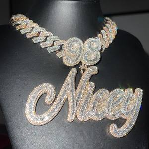 Pendentif de luxe en argent 925 Design Hip Hop personnalisé avec diamant Moissanite et caution de sac d'argent glacé pour bijoux de fête - Product Image 1