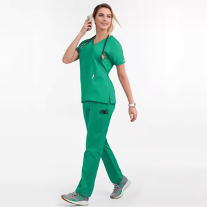 2025 haute qualité Premium soins infirmiers gommages médicaux doux col en v uniformes chirurgicaux Anti-rides Salon de beauté coton Polyester - Product Image 3