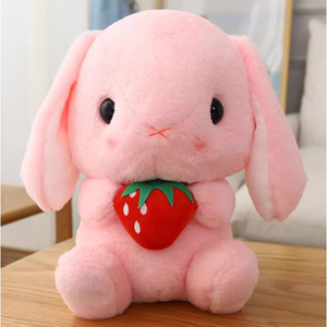 Peluche Coniglietto Rosa da 8 Pollici con Simpatico Design a Fragola - Product Image 2