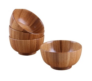 Bol en bois d'acacia fait à la main de qualité supérieure couleur naturelle Design classique bol de service de nourriture d'hôtel nouveauté - Product Image 5