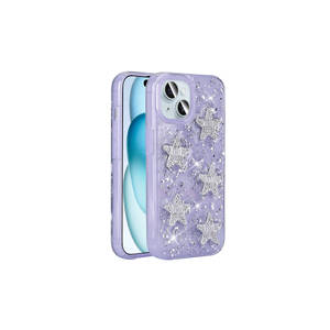 Coque de protection antichoc en silicone PC avec motif cœur blanc scintillant de luxe style Ins pour iPhone 14 - Product Image 2