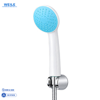 Ensemble de douche moderne haute pression WEILE avec logo personnalisé, pomme de douche, tuyau en acier inoxydable de 1,5 m et support en aluminium