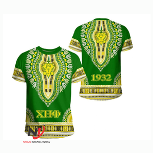 Chi Eta Phi OEM vente en gros mode rayures été épaule vers le bas t-shirts imprimés hors épaule femmes t-shirts coton polyester - Product Image 1