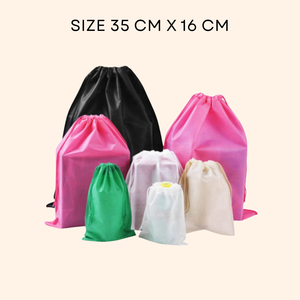 Classic Spunbond Customizable <b>Drawstring</b> Tote Nonwoven <b>Pouch</b> with Comfortable Strings - Product Image 2