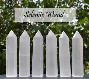 Torre de cristal de selenita, punto de obelisco para curación y equilibrio de Chakras, ágata de piedras preciosas de alta calidad, venta al por mayor - Product Image 1