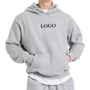 Sudadera con capucha de algodón de gran tamaño de otoño teñida lisa con logotipo bordado personalizado para pedidos de promoción de Marca - Product Image 1