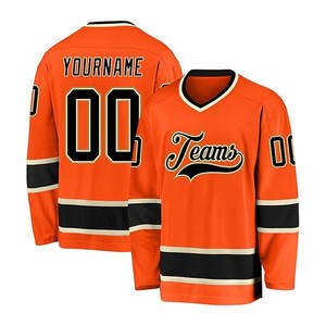 Personalisiertes Schwarzes Eishockey-Trikot Maßgefertigte Schwarz-Weiße Eishockey-Trikots Unisex Polyester/Baumwolle Material Individuelles Logo Eishockey-Geschenke - Product Image 1