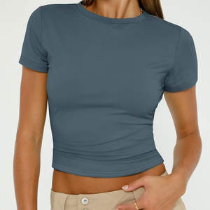 Top corto para mujer, camisa recortada lisa, camisetas de gran tamaño de calidad superior, superventas, camisetas sostenibles para mujer, Top corto - Product Image 5