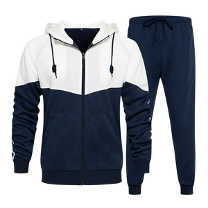 Ensemble de survêtement unisexe de haute qualité en polyester, tenue de sport deux pièces avec veste zippée et pantalon - Product Image 6