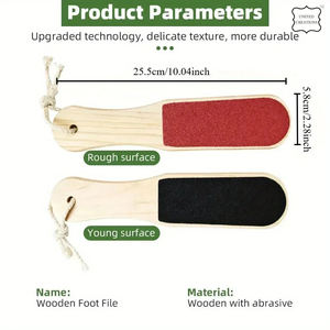 Lima de pie de madera profesional removedor de callos depurador de pies pedicura raspador de pies elimina madera doble cara seco húmedo pedicura depurador - Product Image 3