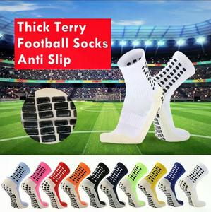 Gran oferta de calcetines de agarre, calcetines de algodón antideslizantes para deportes profesionales de fútbol, calcetines de algodón personalizados para correr con bordado absorbente para hombre - Product Image 2