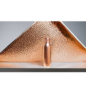 100% botellas de agua de cobre martillado botella de cobre puro viaje esencial curación Ayurveda - Product Image 3