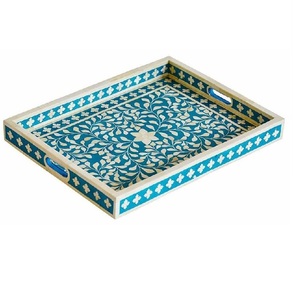 Bandeja negra para servir, alfombrilla de diseño personalizado, bandejas de madera para decoración del hogar muy elegantes con acabado único para servir alimentos - Product Image 3