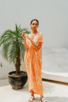 Attrayant Tie Dye coton longue Kimono robe portefeuille Boho dame tenue de soirée vacances couvrir Sexy Resort porter des femmes Collection OEM